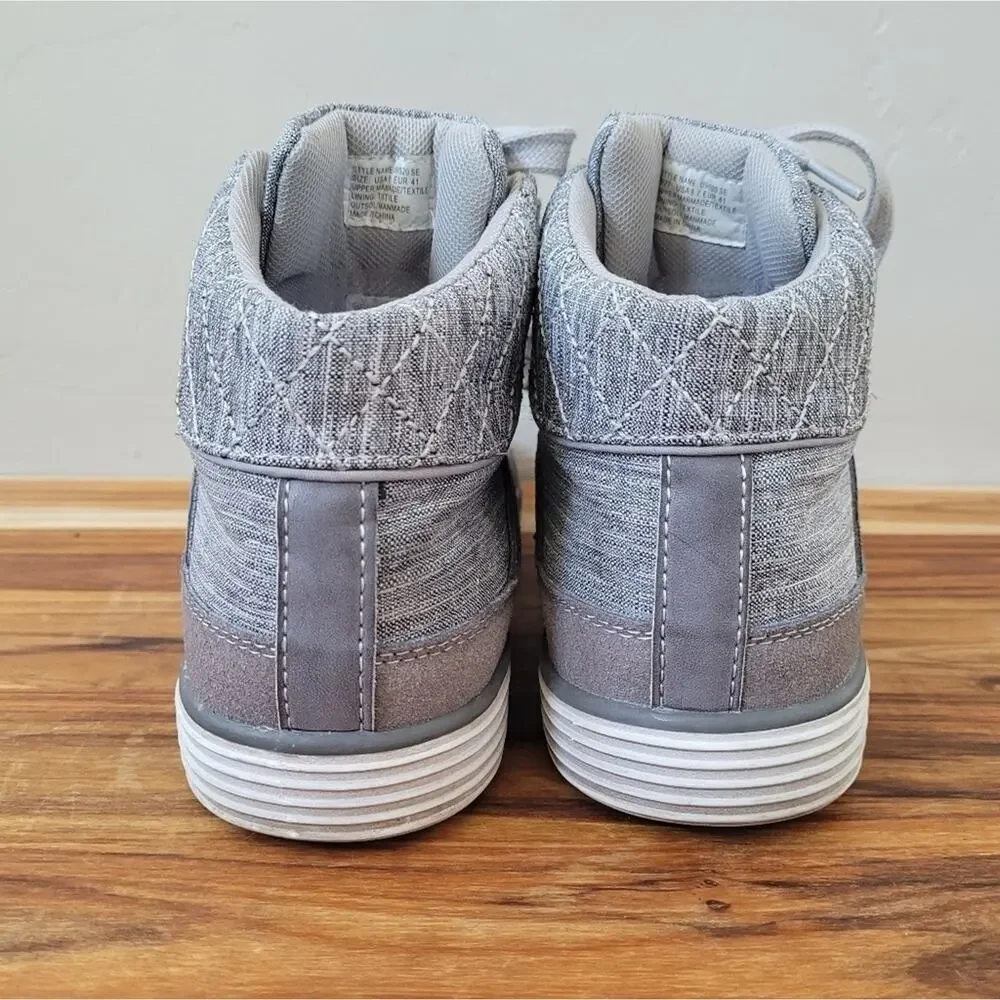 Union Bay Sneaker Mens 8- EUR 41‎ High Top Gray Lace up Comfort Casual